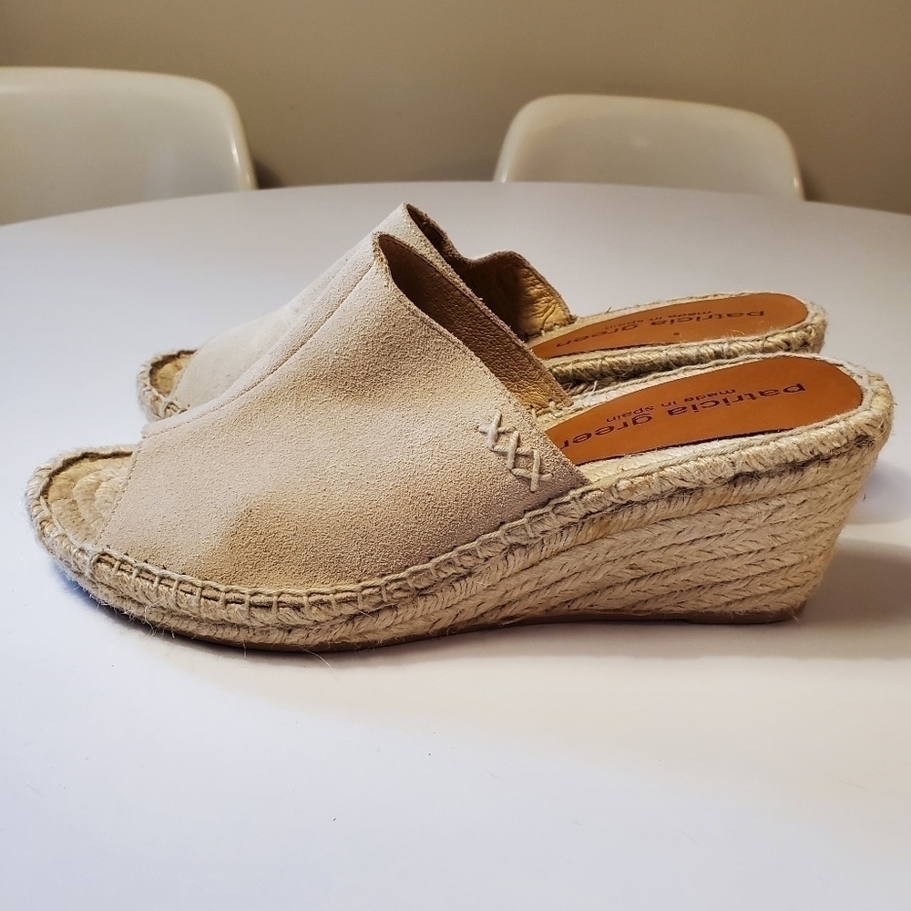 Patricia Green Suede Espadrille Wedge Sandals Size 40 or 9.5